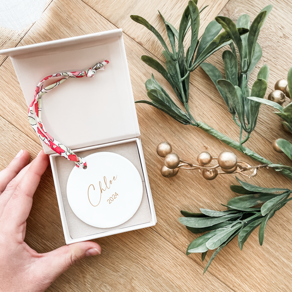 Luxe Christmas Ceramic Decoration + Gift Box - Liberty London - Circle