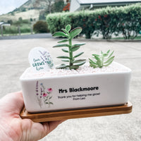 Personalised Succulent Garden DIY Kit - Rectangle (unable to ship to WA, NT and TAS)