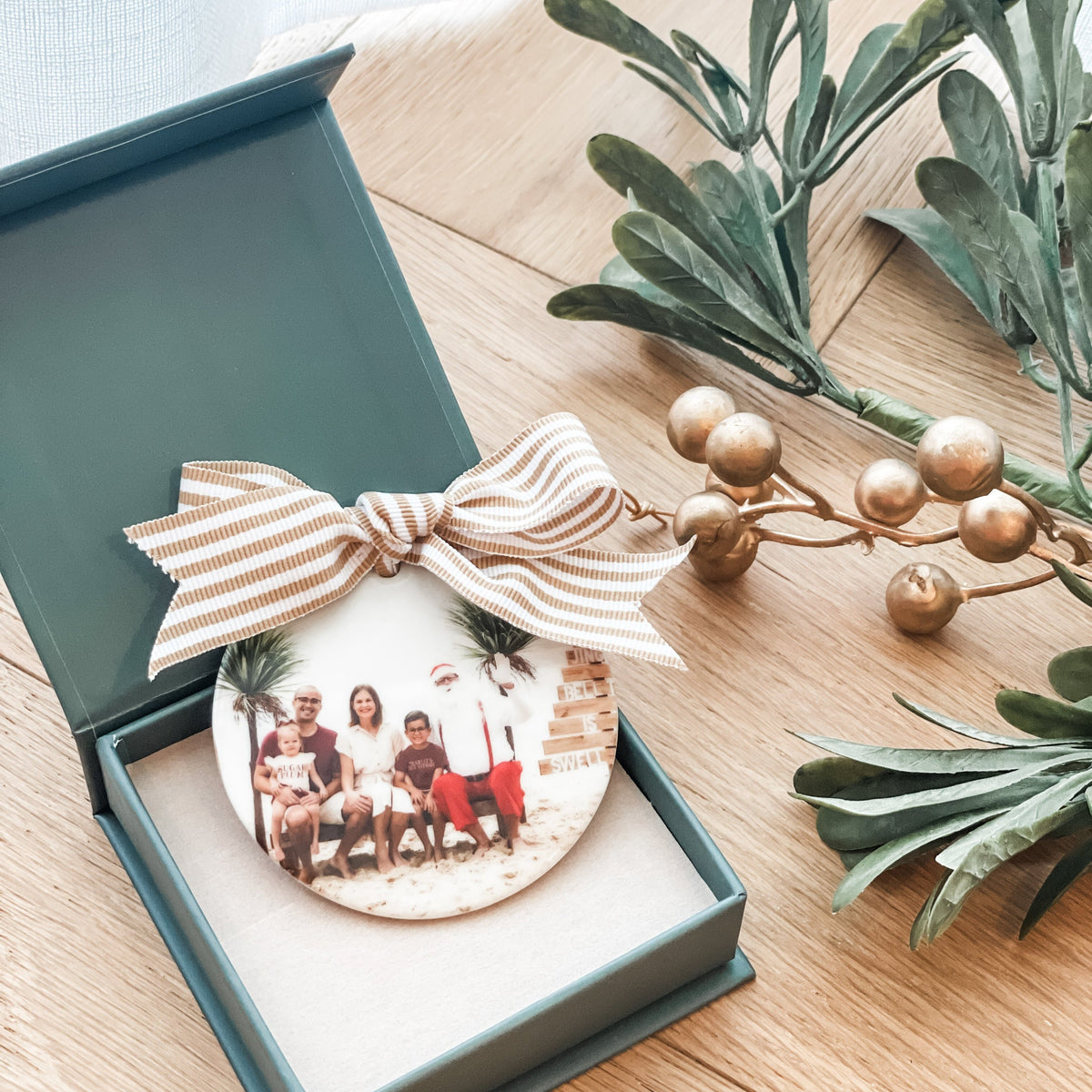 Luxe Christmas Ceramic Decoration + Gift Box - Photo Circle